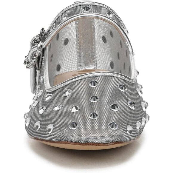 Sam Edelman Womens Soft Silver Leather  Michaela Mary Jane Ballet Flat Shoes - Picture 2 of 6